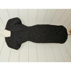 Vintage Marie St. Claire Size 12 black embroidered floral dress and jacket